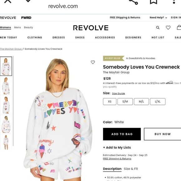 The Mayfair Group colab @iscreamcolour Somebody Loves You Legacy Crewneck O/S - Picture 1 of 13